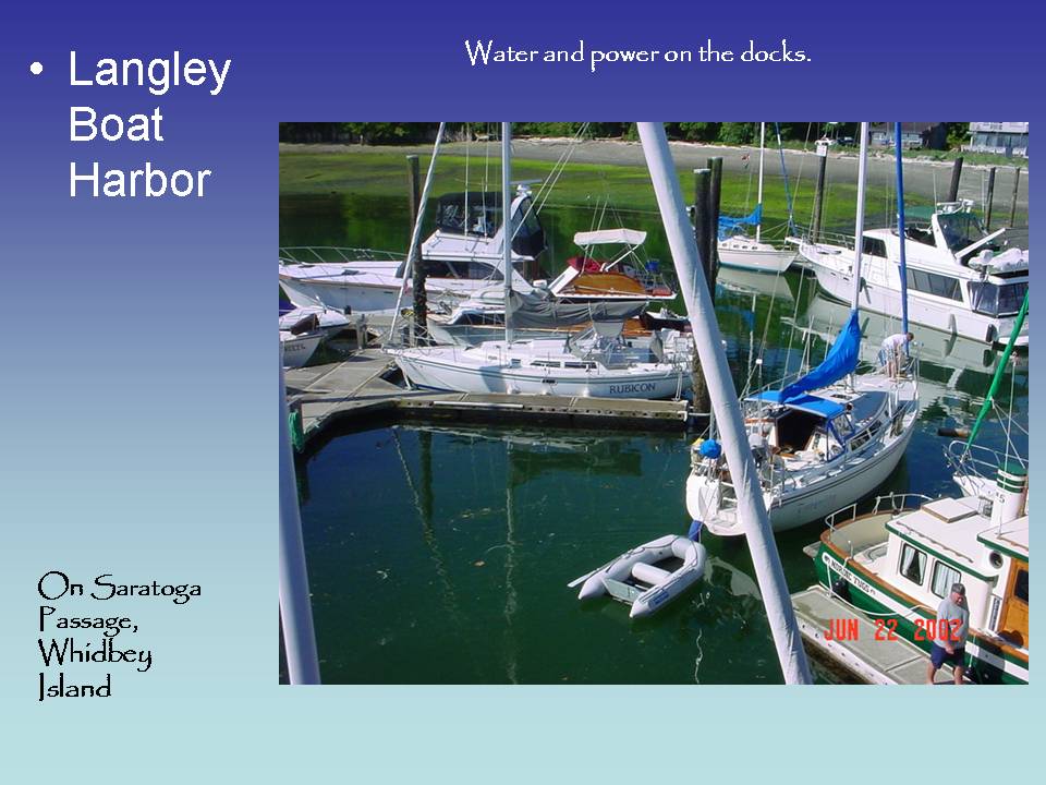 Langley Boat Harbor, water and power on the docks