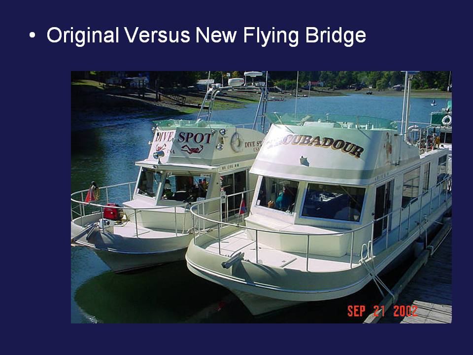 Original versus new flybridge