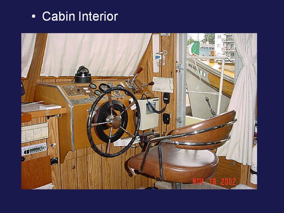 Cabin interior, helm