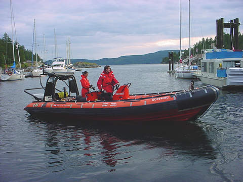 Canadian Coast Guard in Refuge Cove, searching for lost boat