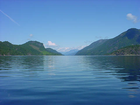 Calm water in Lewis Channel