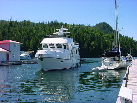 The 'Feisty' entering Sullivan Bay Marina