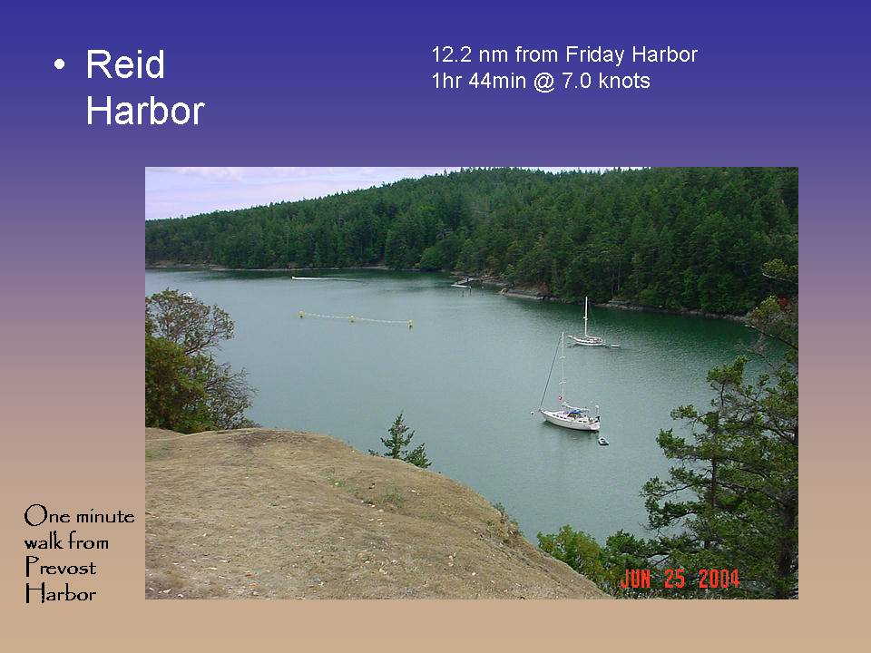 Reid Harbor, 12.2 nm from Friday Harbor