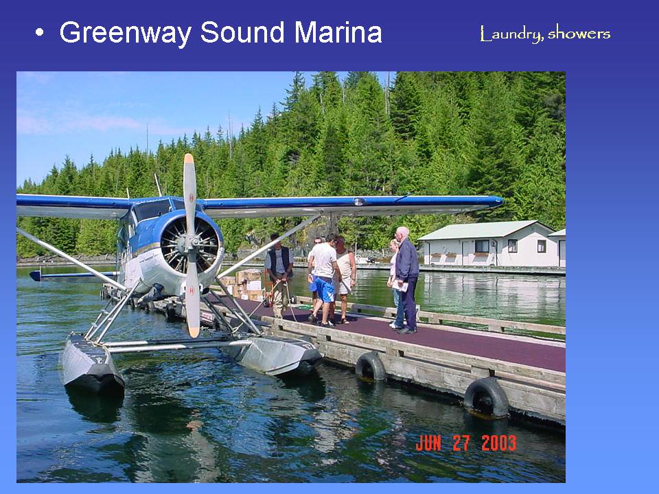 Greenway Sound Marina, seaplane service